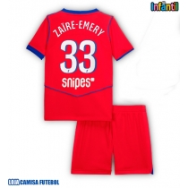 Camisa de Futebol Paris Saint-Germain Warren Zaire-Emery #33 Equipamento Alternativo Infantil 2025-26 Manga Curta (+ Calças curtas)